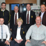 Competition sponsored by Corralea Court Hotel. Competition sponsored by Corralea Court Hotel. (Back) Tom Monaghan, Mark Curley (Captain), Michael Cullen (President), Vincent Ryder. (Front) Alan Bradburn (Corralea Court Hotel), Dolores Campbell (Lady Captain) and Aidan Bane (Winner).