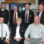Competition sponsored by Corralea Court Hotel. Competition sponsored by Corralea Court Hotel. (Back) Tom Monaghan, Mark Curley (Captain), Michael Cullen (President), Vincent Ryder. (Front) Alan Bradburn (Corralea Court Hotel), Dolores Campbell (Lady Captain) and Aidan Bane (Winner).