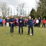 Drive-in at Tuam Golf Club Captain Mark Curley, Lady Captain Dolores Campbell and President Michael Cullen